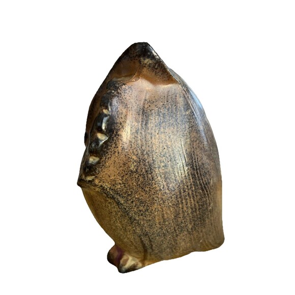 OMC Potteries Ceramic Owl Figurine 1960's Brown Folk Art Big Eyes Vintage - Picture 5 of 5